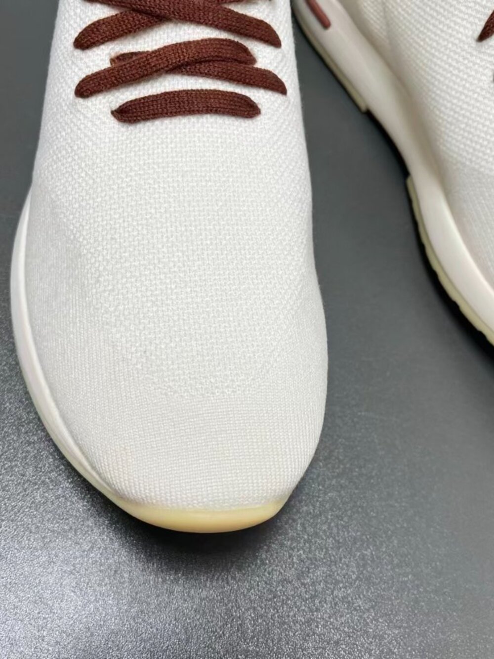 Loro Piana 360 Flexy Walk Knit Sneakers White Chestnut - Picture 6 of 8